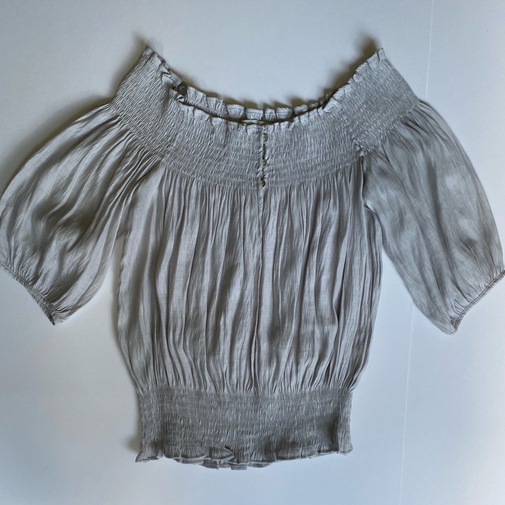 Zara platinum Grey Peasant top